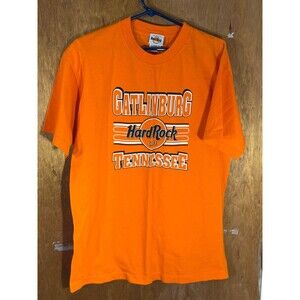 Vintage Gatlinburg Tennessee Hard Rock Cafe Volunteers Orange‎ Shirt Large L